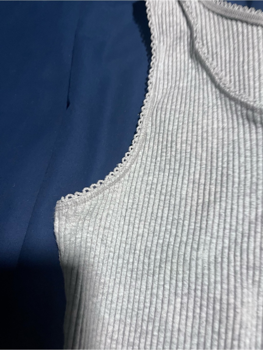 Free People Button-Front Ribbed Tank - Light Gray - Picture 5 of 5